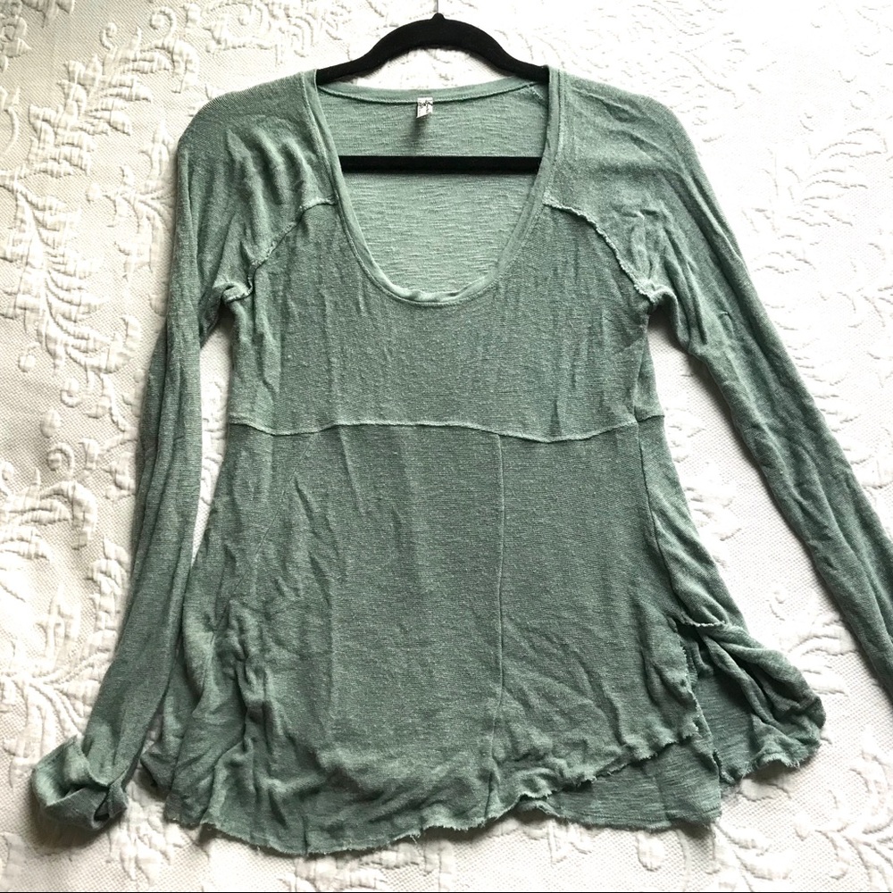 Free People Teal Long Sleeve